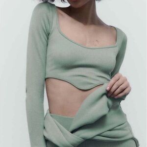 Never Worn Zara Ribbed Long Sleeve